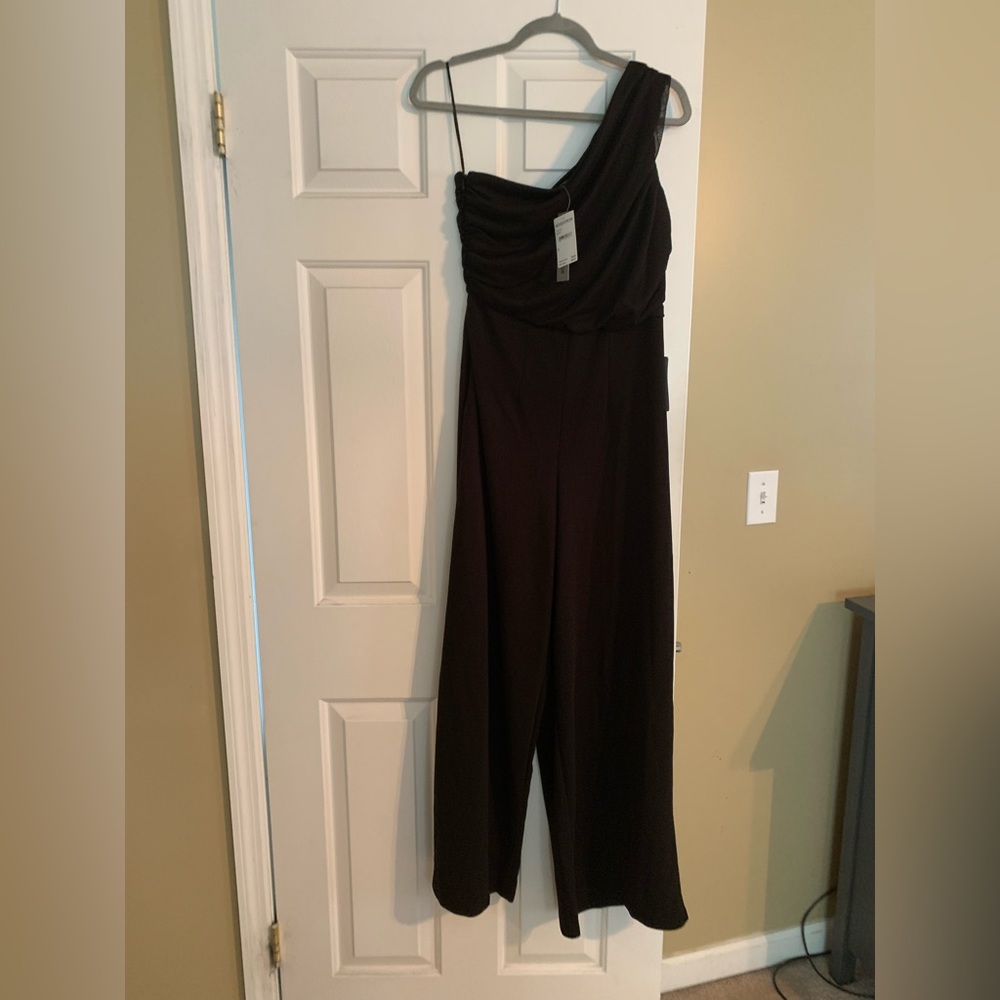Brand new black one shoulder pant suit from Nordstrom.